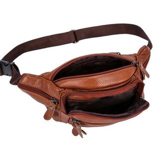 Strongaroetrtomj Túi đeo thắt lưng nam da bò chống thấm nước, dung tích lớn, dây kéo, dùng du lịch/công nhân, đựng điện thoại VN