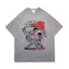 Anime cổ điển Nhật Bản in hình quyền anh giản dị cặp đôi tay ngắn 200GSM Áo thun Cotton cao cấp 100% dành cho nam và nữ dáng rộng vừa vặn