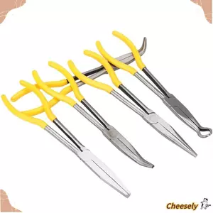 Kẹp cờ lê CHEESELY, Dụng cụ cầm tay Mũi thẳng Kìm mũi cực dài, Thiết bị cơ khí bền bỉ Phụ kiện ô tô Kìm tháo dây DIY