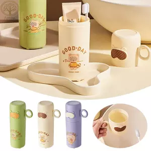Hộp đựng bàn chải đánh răng AMLU, Cốc giặt hoạt hình gấu trúc nhỏ, Cốc đựng bàn chải đánh răng dung tích lớn di động sáng tạo Du lịch tại nhà