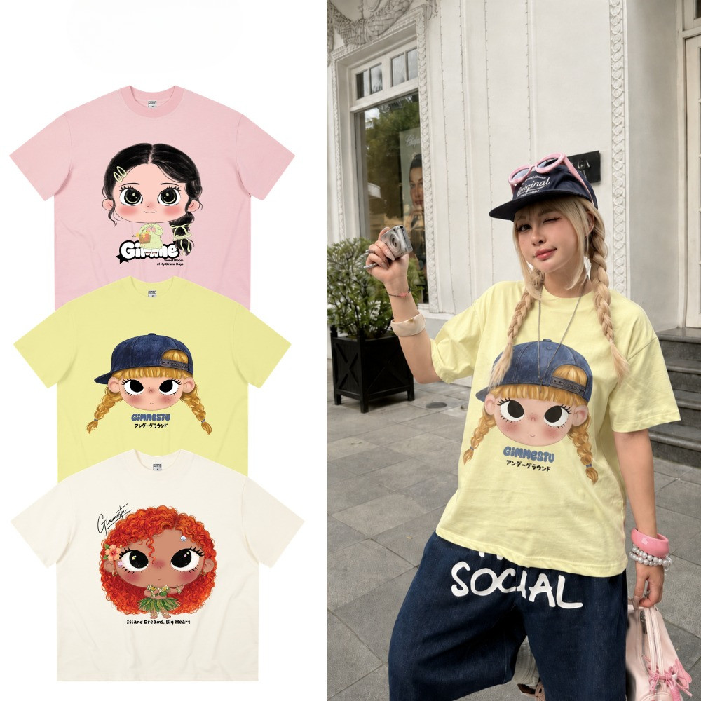 （Giao hàng 24h）Angela Áo Thun Boxy Angela - ChiBi Girl - Premium Cotton 220gsm Cotton 2 Chiều - GMBX50