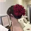 OUSXA Nắm Kẹp, Hoa Mẫu Đơn Đính Kim Sa Lấp Lánh Tóc, Tua Rua Nhựa Thanh Lịch Hoa Hairgrips Nữ