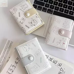 Ví nữ Mini AWNGD, Hộp đựng thẻ tín dụng in hoạt hình nhẹ, Túi đựng tiền xu PU