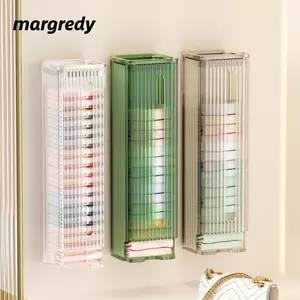 Hộp lưu trữ đồ lót MARGREDY, Hộp đựng túi đựng rác chống bụi tự dính, Công suất lớn treo tường phong cách đơn giản Tất sắp xếp