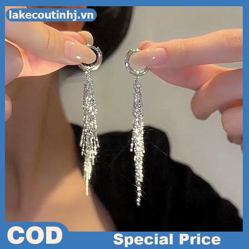 Lu 1 Cặp Kim Loại Phóng Đại Kéo Dài Bông Tai Thả Cho Nữ Bé Gái Thời Trang Tinh Tế Tòn Ten Bông Tai Phụ Kiện Trang Sức Quà Tặng tinhj