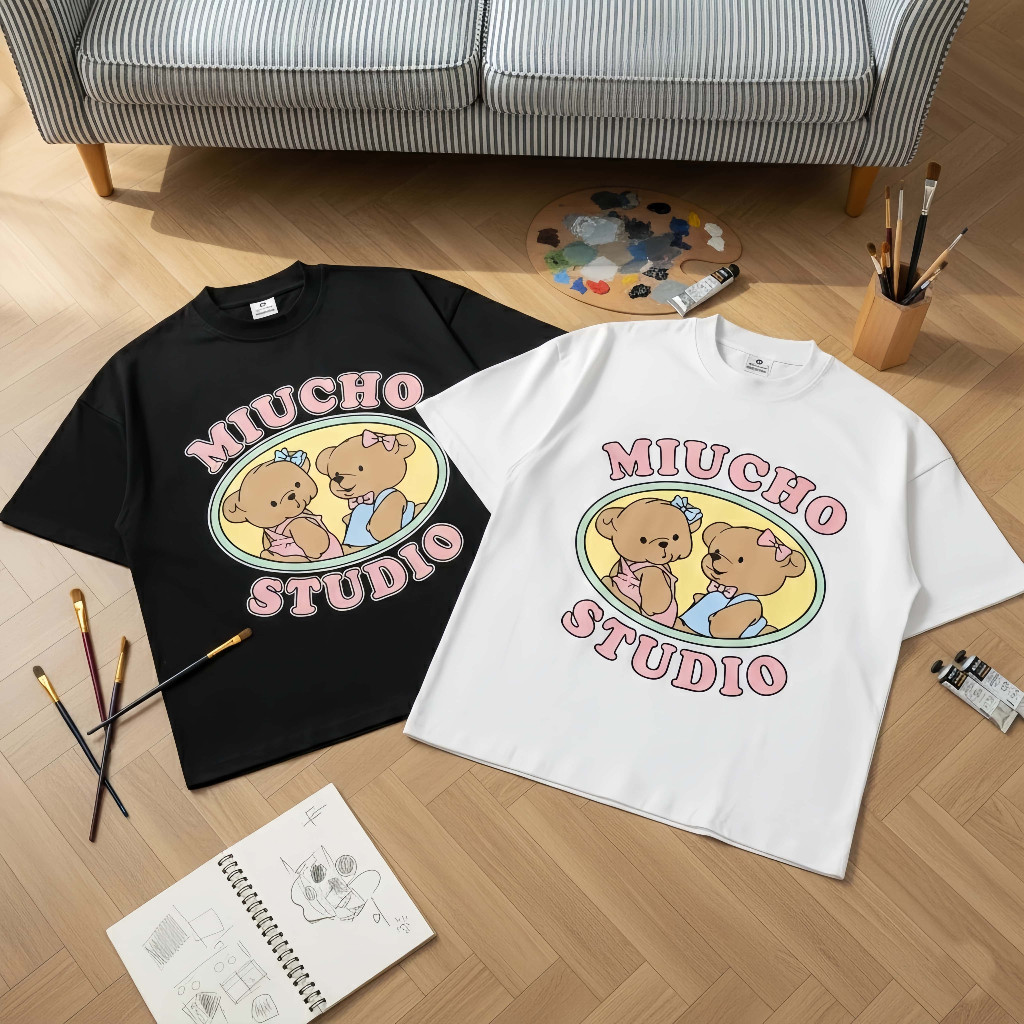 （Giao hàng 24h）Angela Áo thun nữ form boxy Chill Vibes kitty đáng yêu 220gsm