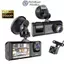 Đầu ghi hình ô tô FANIELLAPOWELL, Ghi âm HD 360° Xem Đầu ghi xe, Điều khiển ứng dụng Đầu ghi Video tầm nhìn ban đêm IR 3 kênh Ghi âm lái xe