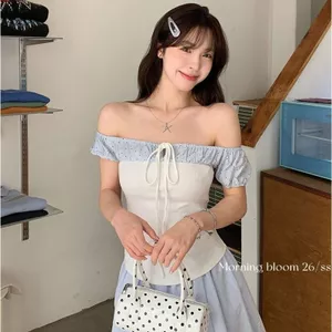 Phong cách Hàn Quốc Pure Desire Thiết kế phong cách Ren-Up Niche Áo thun ngắn tay nữ mùa hè ngọt ngào Thời trang độc đáo