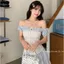 Phong cách Hàn Quốc Pure Desire Thiết kế phong cách Ren-Up Niche Áo thun ngắn tay nữ mùa hè ngọt ngào Thời trang độc đáo