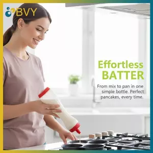 Máy phân phối bánh Pancake BVY có tay cầm cho bánh Cupcake và bánh Crepe Dễ dàng sử dụng Dụng cụ làm bánh nhà bếp.
