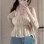 Pure Desire Hot Girl Thiết kế xếp ly dành cho nữ Mùa hè Phong cách mới với miếng đệm ngực Thời trang Slimer Look Top Set