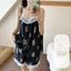 Nữ Sọc Ren Viền Quần Short Loungewear Set Kèm Áo Ngực Tích Hợp Phong Cách Hàn Quốc Ngọt Ngào Cho Mùa Hè Trong Nhà Hàng Ngày Thư Giãn Thường Ngày Mặc Ở Nhà
