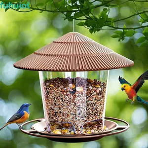 FUHUIOT Chim Ăn Gazebo Loại Nhà Trạm Thức Ăn Cho Thú Cưng Sân Vườn Ngoài Trời Đồ Dùng Cho Chim