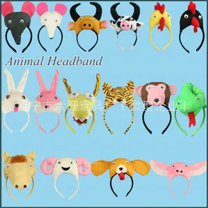 YT4 Halloween Mũ Đội Đầu Động Vật Dễ Thương Rắn Bò Hổ Ngựa Đạo Cụ Ảnh Sống Sinh Nhật Mũ Đội Đầu Tiệc Halloween