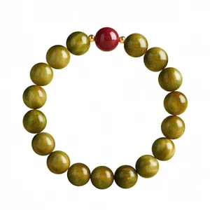 Gỗ Đàn Hương Xanh Cinnabar Gỗ Trầm Hương Vòng Tay Nữ Vintage Gỗ Có Thể Chơi May Mắn Sinh Năm Chuyển Cầu Nguyện Hạt Tay Trang Trí