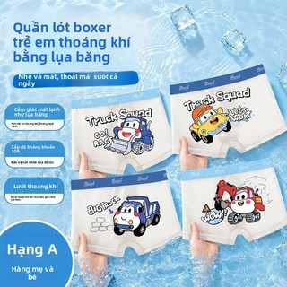 Quần lót bé trai - lụa băng mát lạnh thoáng khí kháng khuẩn in hình xe công trình
