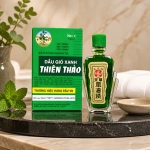 Dầu gió xanh Thiên Thảo Trường Sơn 12ml giúp giảm cảm cúm, nghẹt mũi, chóng mặt, đau đầu