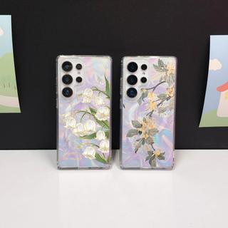 Dành Cho Samsung s26 Ultra S25 FE S25 Ultra Ốp Lưng S24 Ultra S24 FE Hoạt Hình Dễ Thương A56 17 16 15 14 13 12 pro max Từ S23 Siêu Cứng gợn Sóng Trong Suốt Lá Thơm