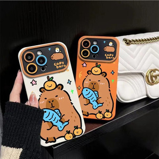 Capybara Dễ Thương Với Cá Thích Hợp Cho iPhone 17 Pro Max Vỏ Bảo Vệ Toàn Diện Silicon Mềm 14 Pro 16 ProMax 12 Pro 15 XR 11 Pro 16 Pro XS Max 13 Pro Matte Chống Sốc