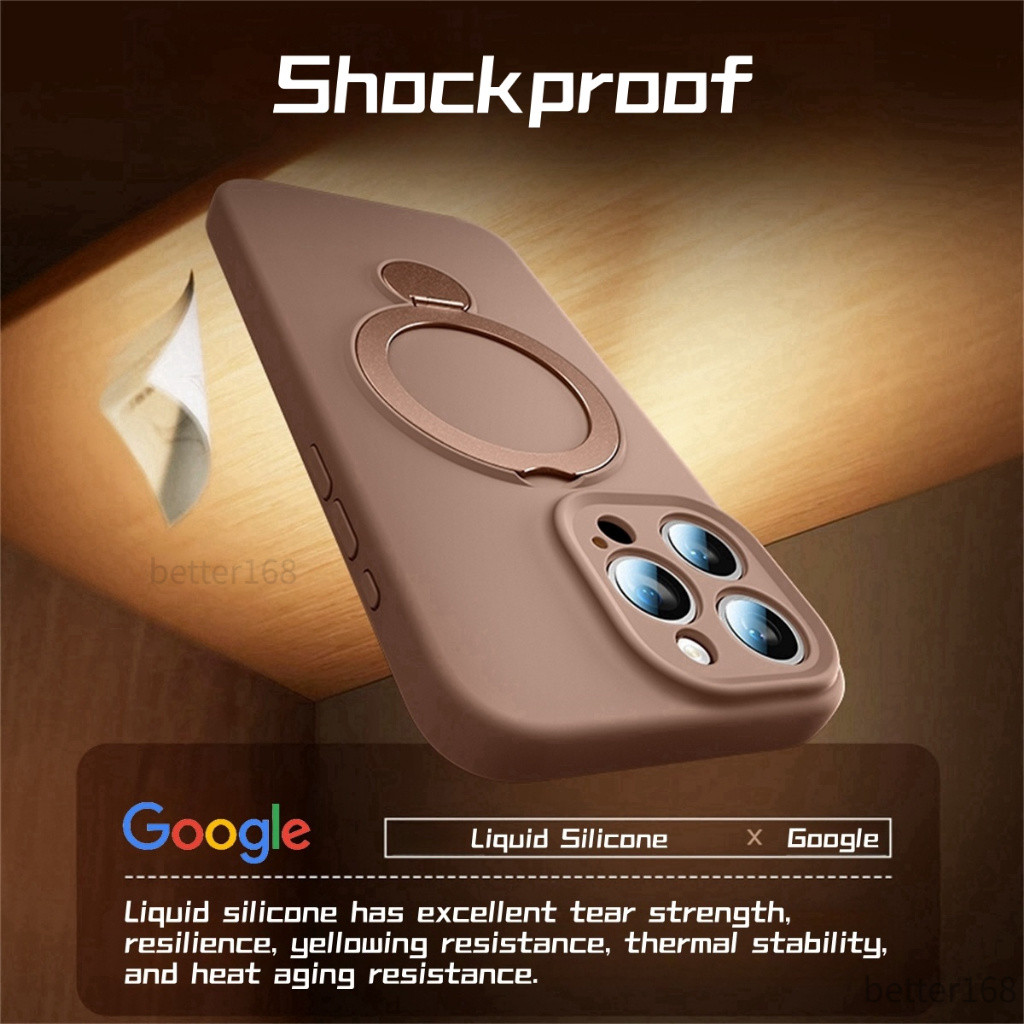Ốp Lưng điện Thoại Silicon Lỏng Mềm Cao Cấp Kèm Giá đỡ Xoay 360 độ Cho IPhone 17 16 15 14 13 Pro Max