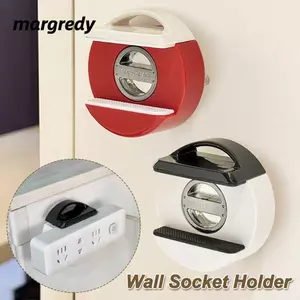 Giá đỡ ổ cắm tường MARGREDY, Giá đỡ dải nguồn có thể tháo rời có thể điều chỉnh, Giá lưu trữ điều khiển từ xa có thể tái sử dụng bền bỉ
