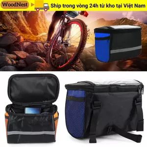 Giỏ ống trước WOODNEST Thiết bị đi xe đạp ngoài trời Túi xe đạp phản quang