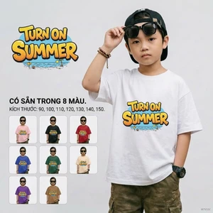 Áo thun bé trai 2-12 tuổi Hình hoạt hình Dễ phối đồ Mùa hè