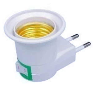 Đầu đèn BIA E27, phích cắm Châu Âu, 110-220V, 1-100W,