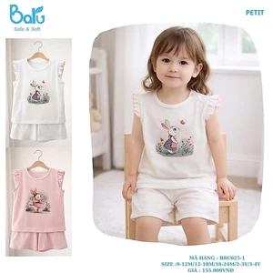 Bộ sát nách quần đùi bé gái BRC025-1