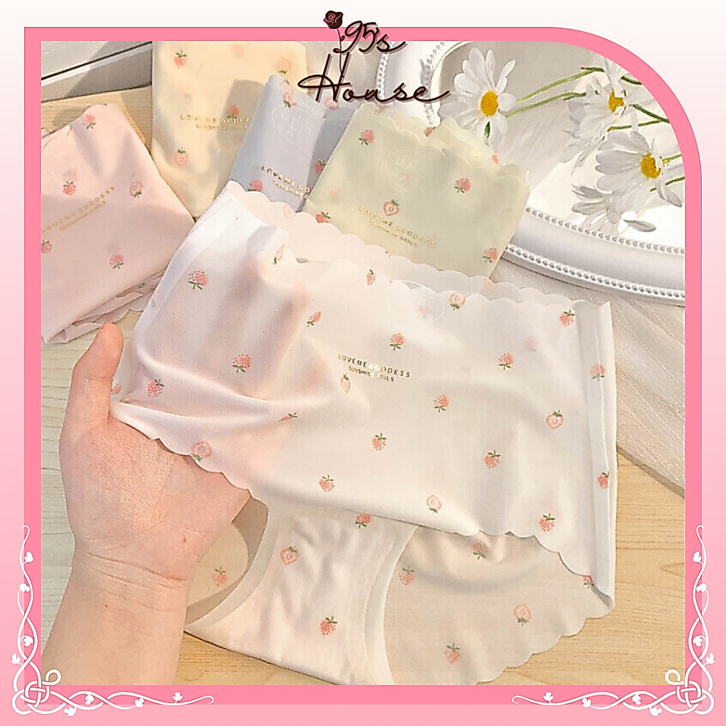 Combo 5 Quần Lót Nữ Quả Dâu Su Thạch Tàng Hình Cao Cấp Không Viền Siêu Nhẹ QS08
