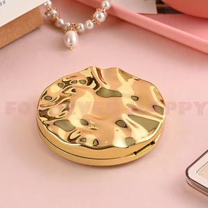 Gương tròn gấp di động - Gương trang điểm để bàn mạ điện hai mặt