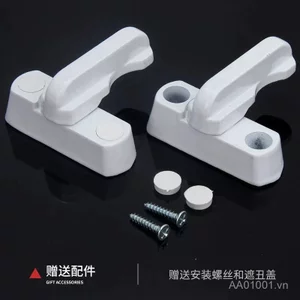 Thép Nhựa Cửa Ngang Cửa Sổ Hình Chữ T Khóa Cửa Sổ Khóa Khóa Hợp Kim Nhôm Chống Trộm Khóa Cửa Phụ Kiện Cửa Sổ Cửa Sổ Ngang Cửa Sổ