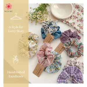 MJnmc 10 Chiếc Nhỏ Tươi Kẻ Sọc Tóc Dây Đàn Hồi Vải Thoáng Khí Không Nhăn Dây Buộc Tóc Cho Nữ Bé Gái Du Lịch Thường Ngày Tạo Kiểu Tóc Mới