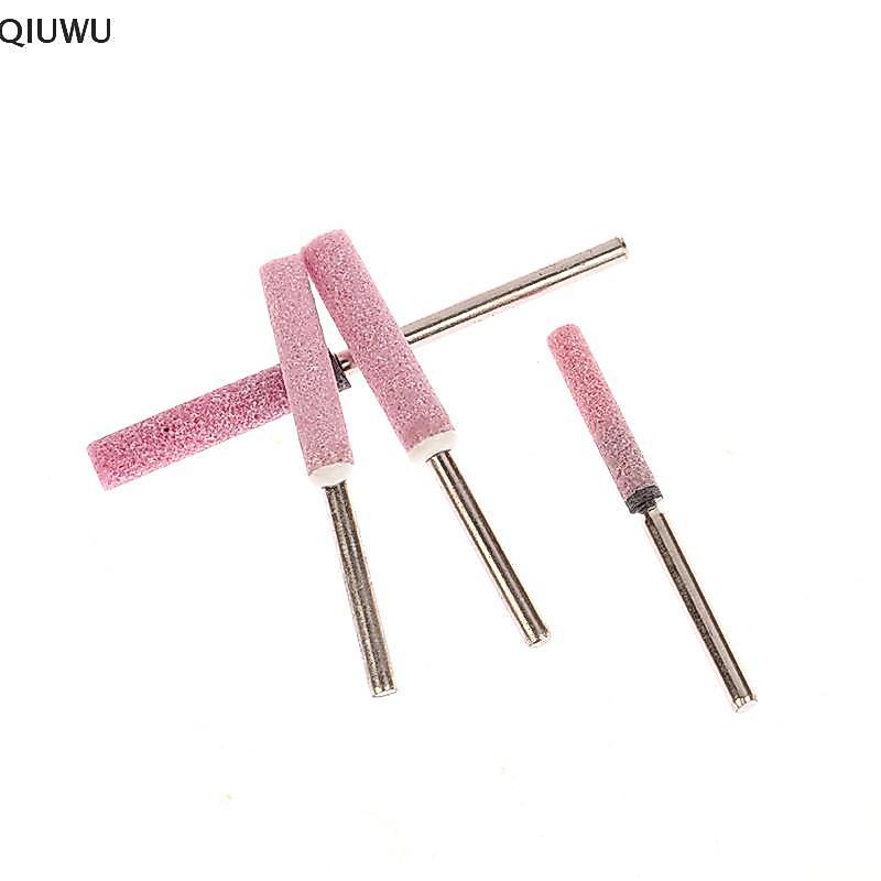 QIUWU 10 chiếc đá mài đá tập tin cho dây xích cưa 4/4.8/5.5/6 mm, bộ phụ kiện mài đánh bóng kim loại