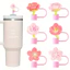 Phong Cách Mới Sakura Ống Hút 10 Mm Thủy Tinh Mũ Rơm Đào Dòng Stanley Ống Hút Chống Bụi Cắm GJKL