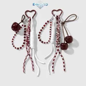 E-WOITD Thời Trang Trái Cây Anh Đào Mặt Dây Móc Khóa Nữ Bapa Charm Trang Trí Xe Chìa Khóa Túi Trang Sức Trang Trí Tình Bạn Quà Tặng E-WOITD
