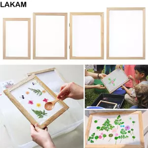 LAKAM DIY Làm Giấy Đa Kích Thước Học Gỗ Thủ Công Khuôn Lưới Gỗ