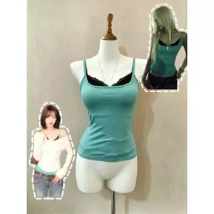 Pure Desire Hot Girl Style Ren Tương phản Khâu Camisole Nữ Mùa hè Phong cách mới Slim Fake Hai mảnh không tay Top Hợp thời trang