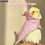 LAKAM Pet Parrot Cape, Áo khoác chim mùa đông ấm áp dày dặn, Kẻ sọc chống bay Hồng xanh vàng sang trọng Mũ phụ kiện thú cưng