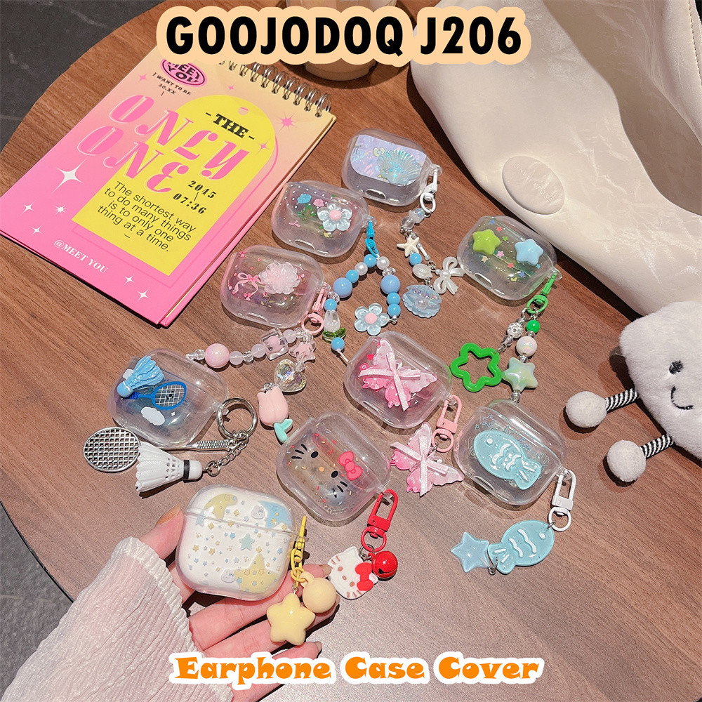 GOOJODOQ [Ngôi sao tương lai] Dành cho Ốp lưng GOOOJDOQ J206 Vỏ tai nghe silicon mềm Họa tiết bướm màu hồng