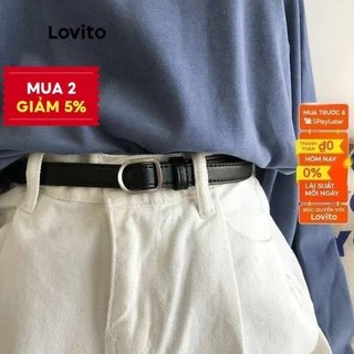 Lovito Thắt lưng thông thường Thắt lưng không xốp cơ bản trơn dành cho nữ L38ED003 (Mocha Nâu / Đen)