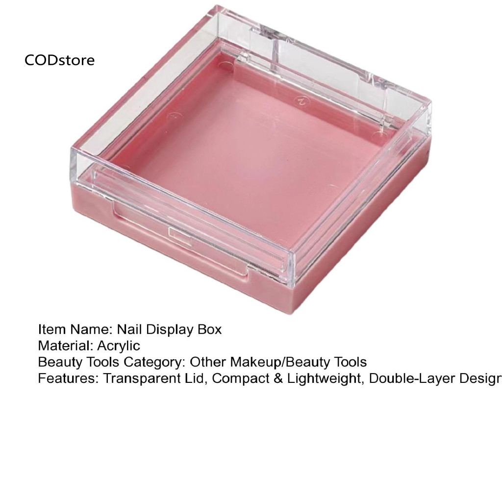 KDC Acrylic Móng Tay Bảo Quản Hộp Đựng Móng Tay Hai Lớp Trong Suốt Cho Gia Đình Bảo Quản Móng Tay Nghệ Thuật Di Động Sắp Xếp Dành Cho Móng Tay Acrylic Bấm Vào Móng Tay Bao Bì