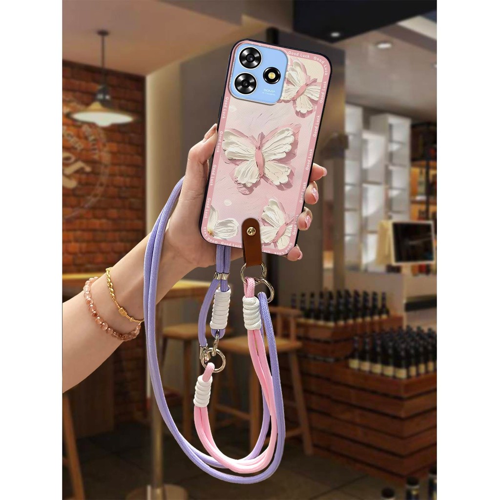 Ốp Điện Thoại Bền Graffiti Cho ZTE Blade A73 4G / V50 Smart / V50 Design 4G / Axon50Lite Vòng Cổ Bảo Vệ Dễ Thương Bọc Toàn Bộ Dây Silicon TPU Đeo Ngang Chống Thấm Nước Chống Bụi Diagonal