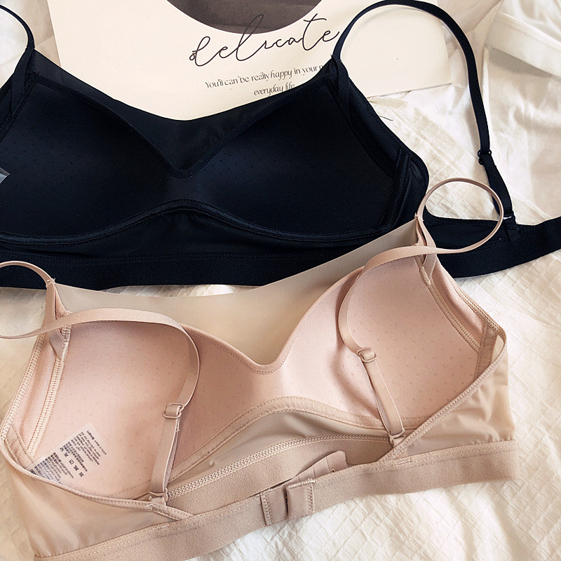 Ice Silk Mask Tube Top Áo ngực mỏng không dây Push-up Quần lót nữ