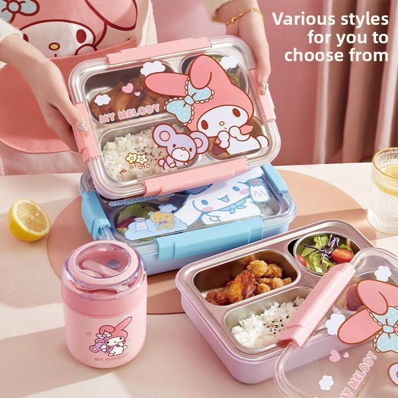 520Ml Hoạt Hình Sanrio My Melody Ăn Sáng Cốc Cinnamoroll Kawaii Di Động 304 Cách Nhiệt Cốc Sữa Hộp Cơm Trưa Túi Ăn Trưa