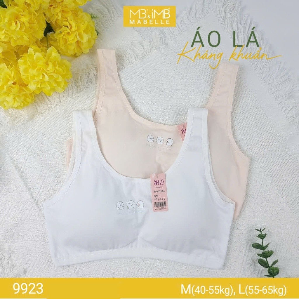 Áo lá học sinh cotton MB 9923 mút mỏng, lưng lưới, không gọng, co giãn 4 chiều, mềm mại