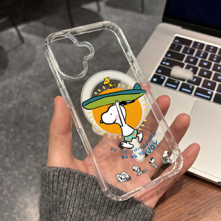 Ốp lưng bảo vệ trong suốt họa tiết Snoopy cho iPhone 11 12 Pro 13 Pro Max 15 Pro Max 14 16 Pro 16 Plus 17 Air 17 Pro 17 Pro Max