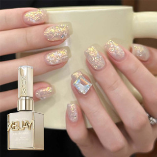 XEIJAYI Ngọt Đào Cổ Tích Gel Móng Tay Ánh Sáng Sang Trọng Flash Champagne Vàng Vỡ Kim Cương Quang Trị Liệu Keo Móng Tay Nghệ Thuật Làm Móng Tay Cho Tiệm Làm Móng Tay