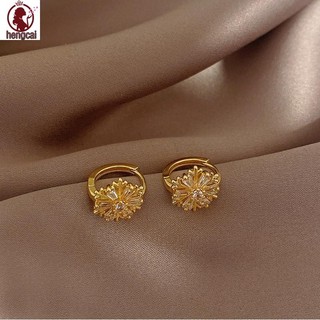 Bông tai hình bông tuyết vàng 18K – Quà tặng nữ không gây kích ứng
