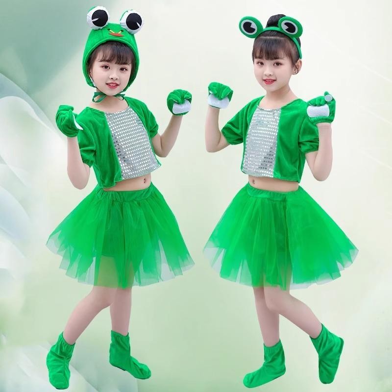 💕Chỗ💕 Quần Áo Trẻ Em Động Vật Múa Trang Phục Quần Áo Cho Bé Gái 3 Đến 12 Tuổi Ếch Trang Phục Mới Lạ Halloween Giáng Sinh